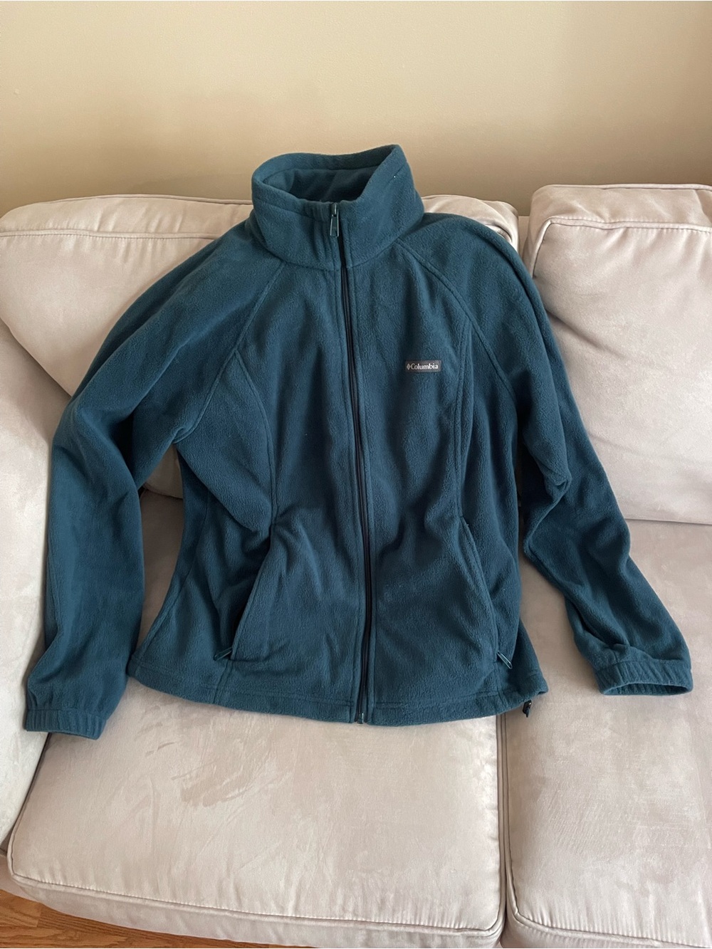 Columbia Women's Benton Springs Full Zip Fleece Jacket Teal XL - Excellent